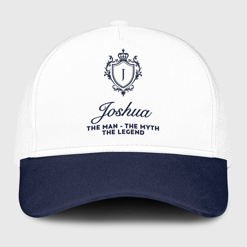 The Man The Myth The Legend Blue And White Baseball Mesh Cap JOSHUA 13K1 C186PF