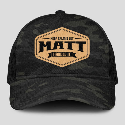 Keep Calm & Let Your Name Handle It Dark Camo Mesh Cap MATT 13K1 C195PF
