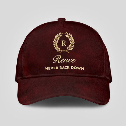 Never Back Down Golden Olive Burgundy Cap RENEE 13K1 C177PF