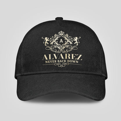 Never Back Down Royal Style Black Cap ALVAREZ 13K1 C179PF
