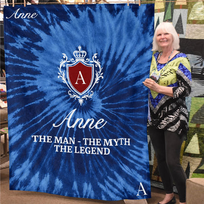 The Man The Myth The Legend Blue Waves Fleece Blanket ANNE 13K1 BK11