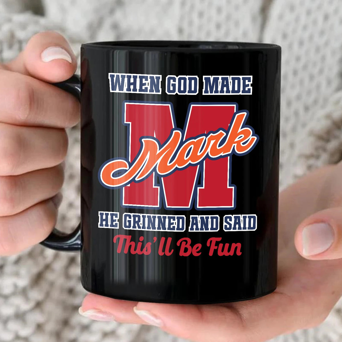 When God Made Your Name Personalized Baseball Mug MARK 13K1 MG07
