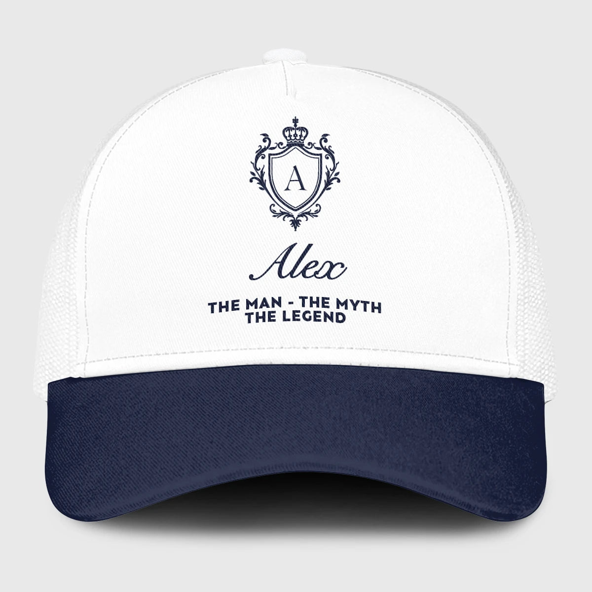 The Man The Myth The Legend Blue And White Baseball Mesh Cap ALEX 13K1 C186PF