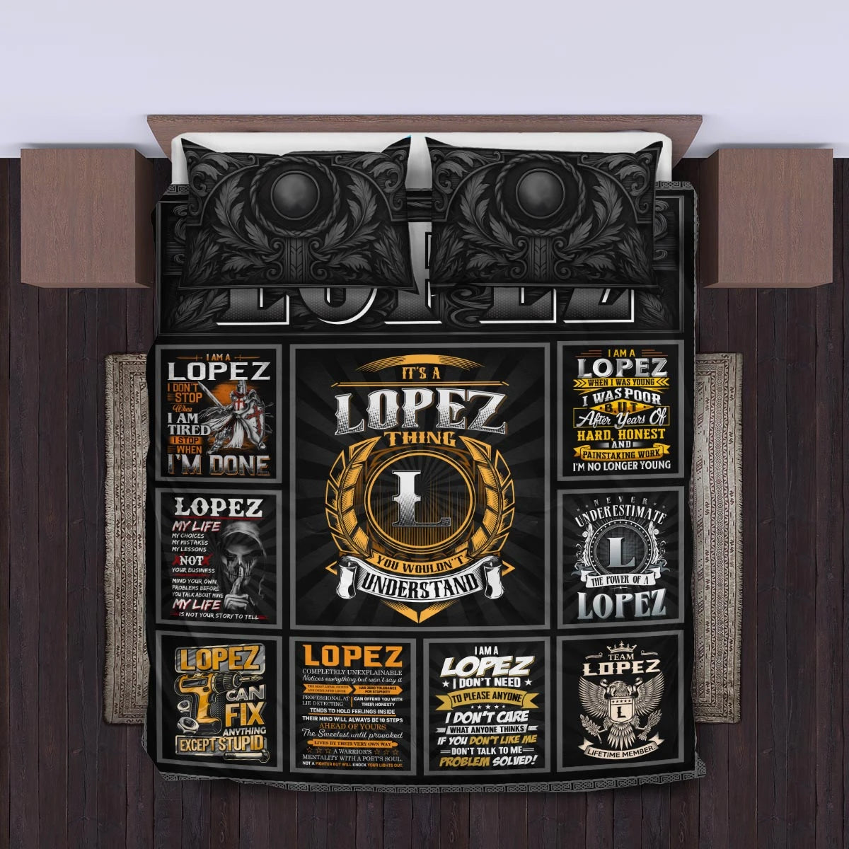 LOPEZ Limited Edition Personalized Bedding Set 13K1-BS2