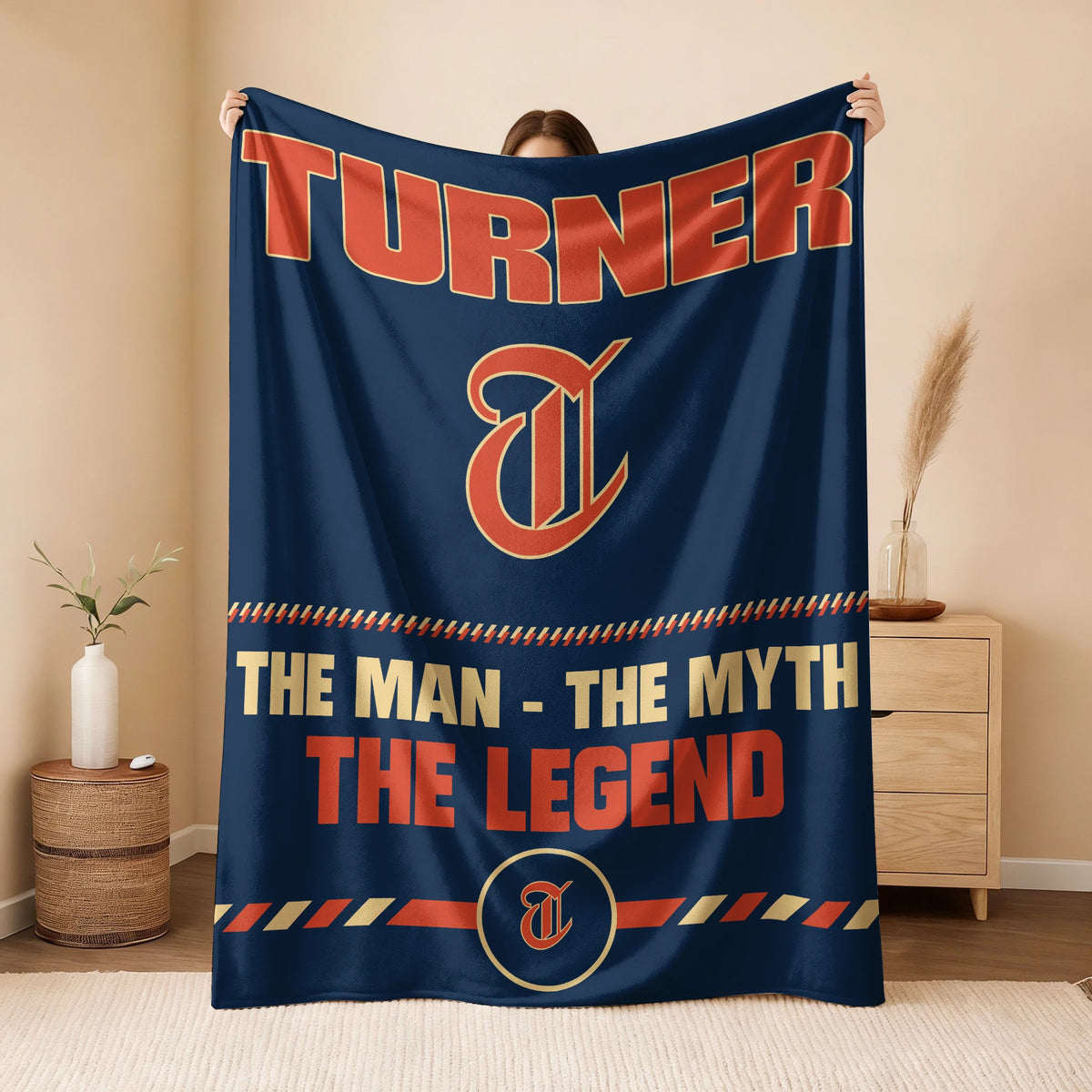 The Man The Myth The Legend Retro Fleece Blanket TURNER 13K1 BK53