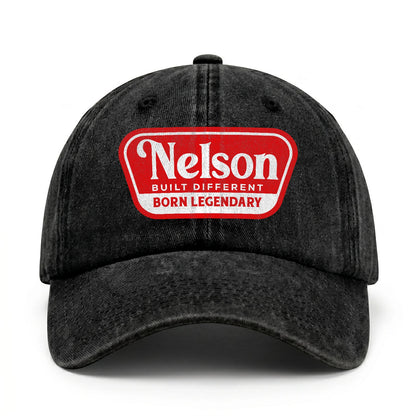 Built Different Born Legendary Red Logo Washed Cap NELSON 13K1 C63PF