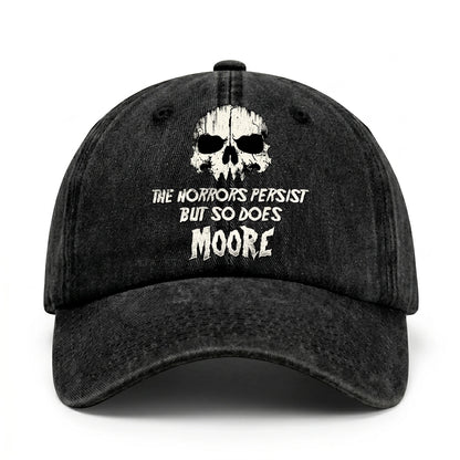 The Horrors Persist But So Does Your Name Cool Skull Washed Cap MOORE 13K1 C134PF