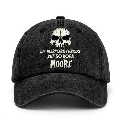 The Horrors Persist But So Does Your Name Cool Skull Washed Cap MOORE 13K1 C134PF