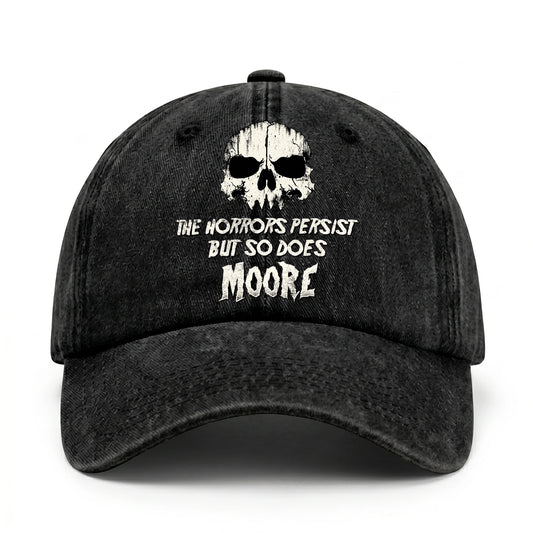 The Horrors Persist But So Does Your Name Cool Skull Washed Cap MOORE 13K1 C134PF