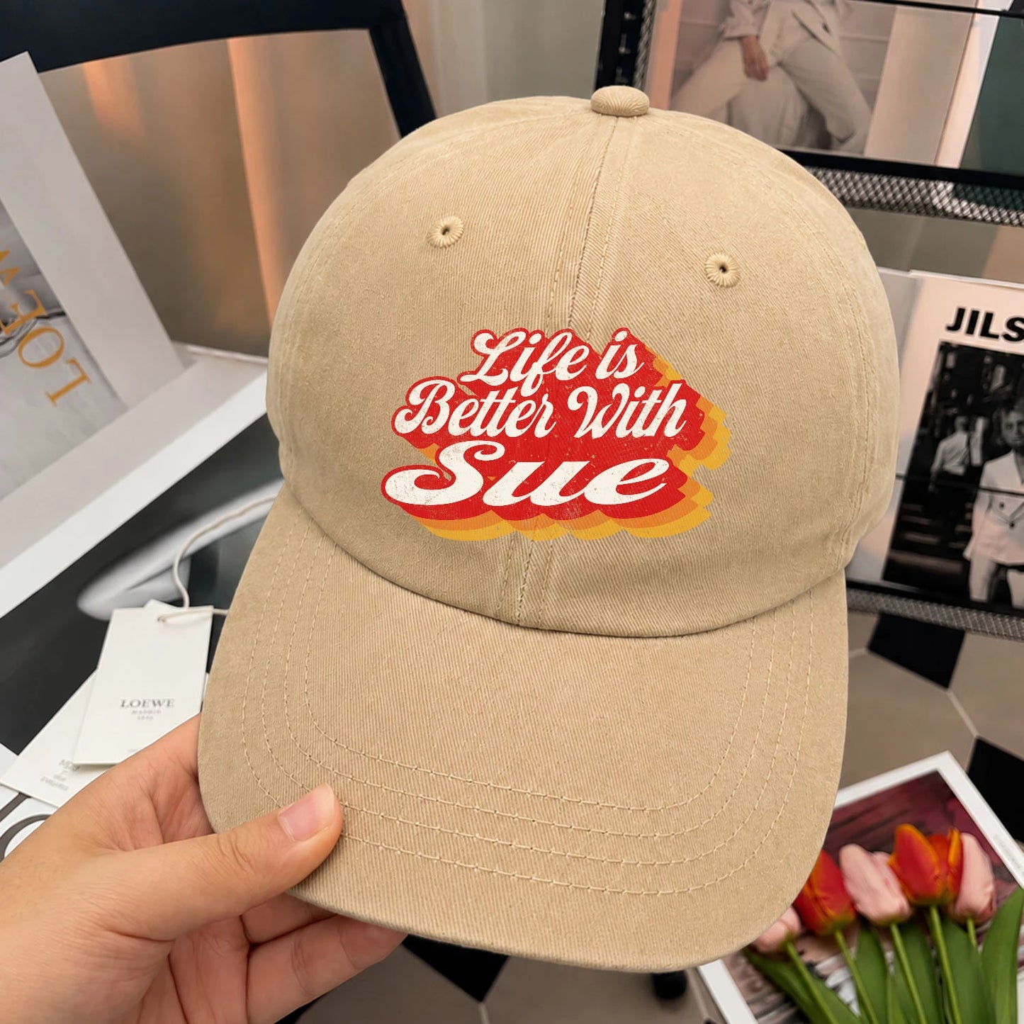 Life Is Better With Your Name Vintage Washed Cap SUE 13K1 C67PF