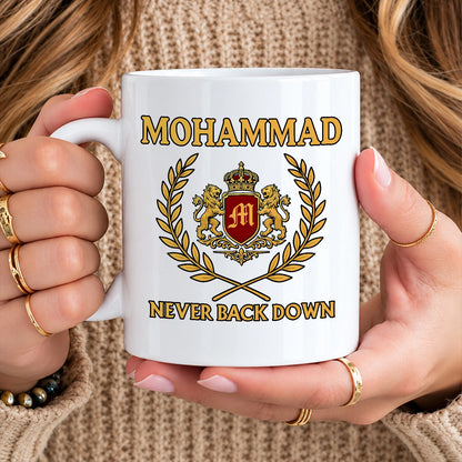Never Back Down Royal Mug MOHAMMAD 13K1 MG22