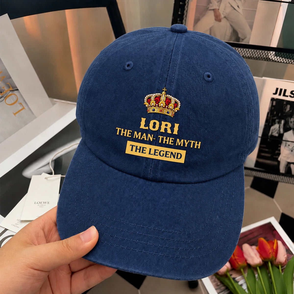 The Man The Myth The Legend King Crown Washed Cap LORI 13K1 C146PF