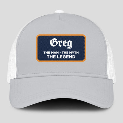 The Man The Myth The Legend Gray Mesh Cap GREG 13K1 C204PF