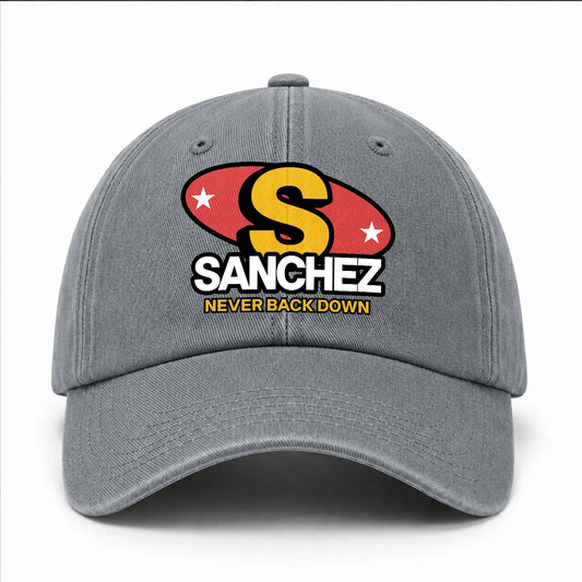 Never Back Down With Your Name And Initial Letter Washed Cap SANCHEZ 13K1 C82PF