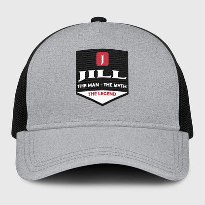 The Man The Myth The Legend Gray Mesh Cap JILL 13K1 C189PF