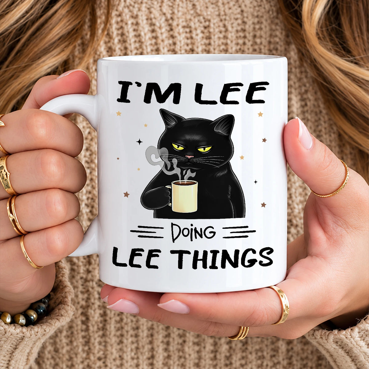 I'm Name Doing Name Things Funny Black Cat Mug LEE 13K1 MG37