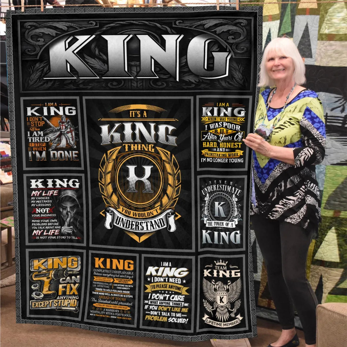 KING Personalized Blanket | Custom Name Cozy Throw Gift 13K1-BK2