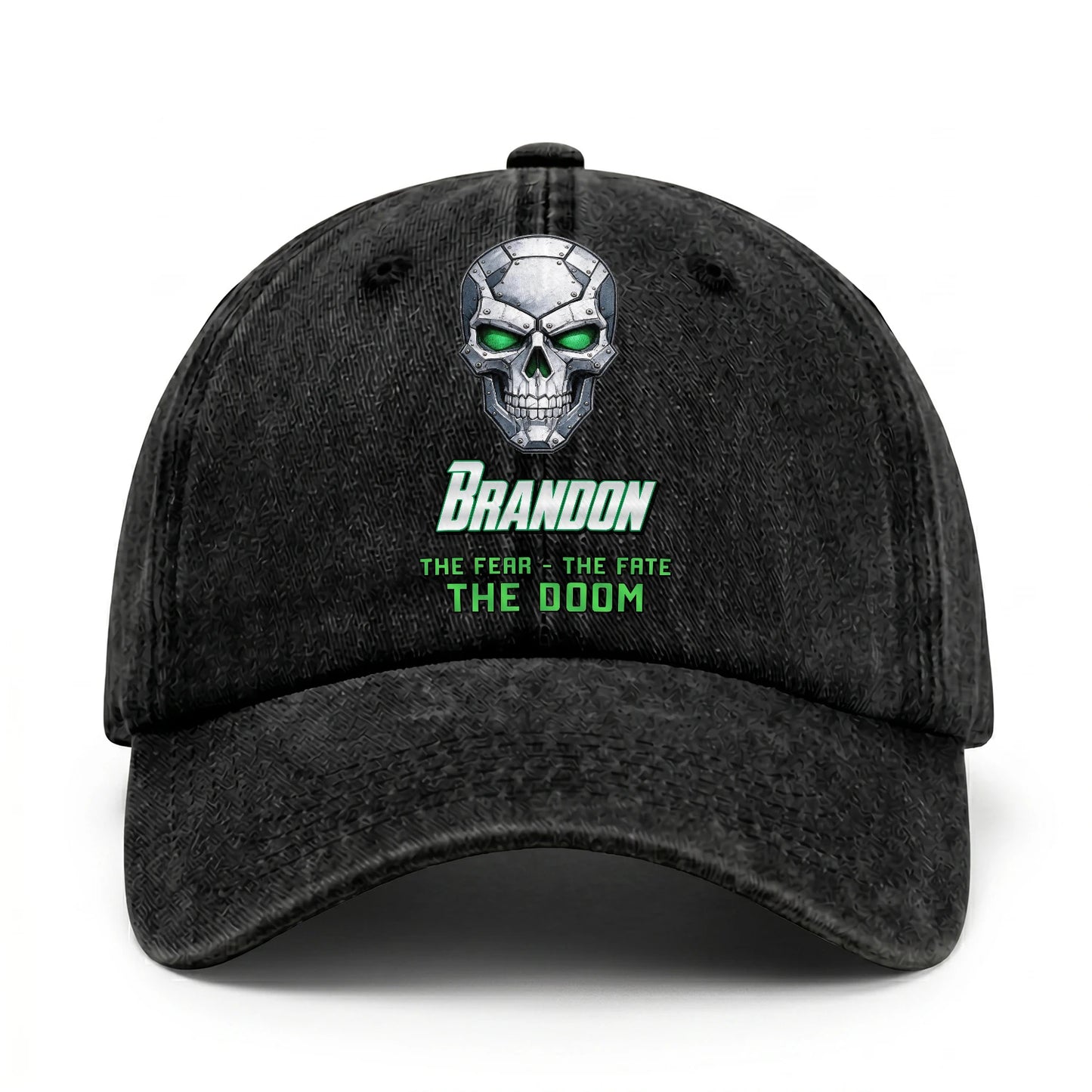 The Fear The Fate The Doom Skull Washed Cap BRANDON 13K1 C99PF