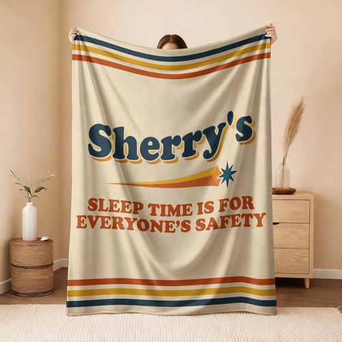 Your Name's Sleep Time Funny Retro Fleece Blanket SHERRY 13K1 BK67