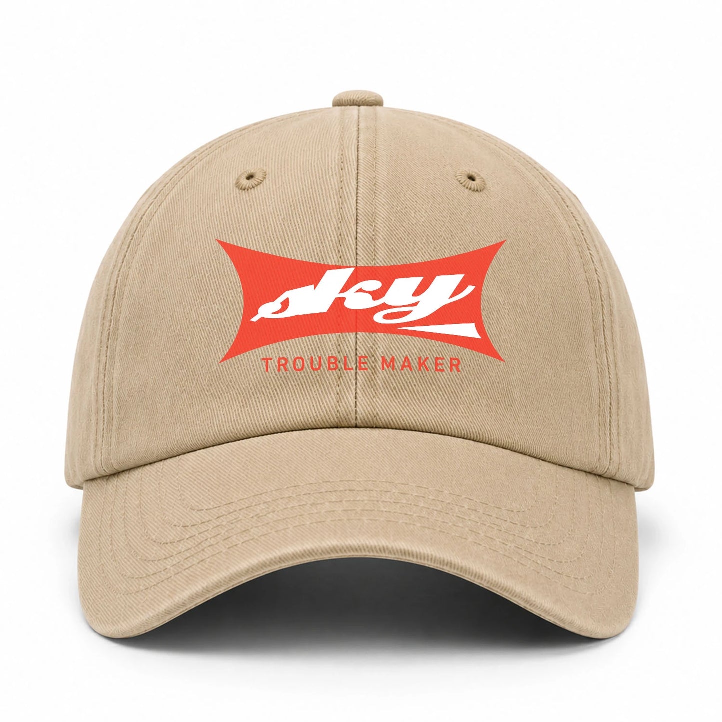 Trouble Maker Red Logo Washed Cap SKY 13K1 C78PF