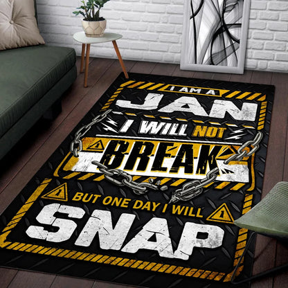JAN Motivational Rug – Black & Yellow Quote Carpet for Living Room 13K1-AR1
