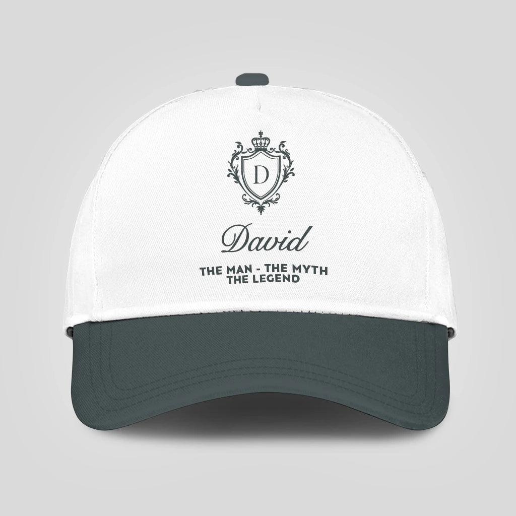 The Man The Myth The Legend Elegant Gray And White Cap DAVID 13K1 C170PF