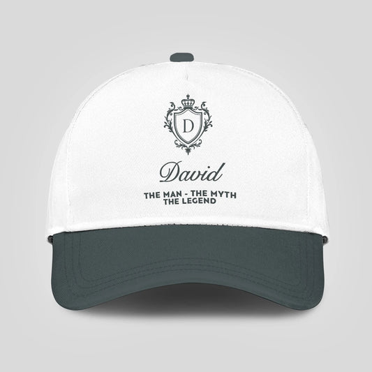 The Man The Myth The Legend Elegant Gray And White Cap DAVID 13K1 C170PF