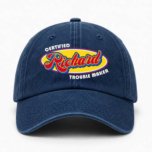 Certified Your Name Trouble Maker Washed Cap RICHARD 13K1 C73PF
