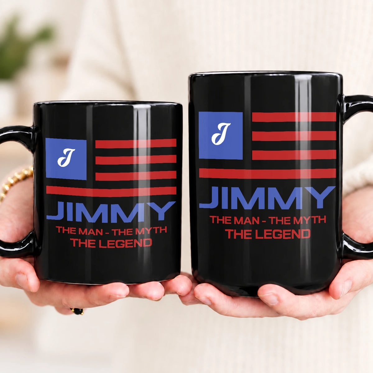 The Man The Myth The Legend American Flag Mug JIMMY 13K1 MG18