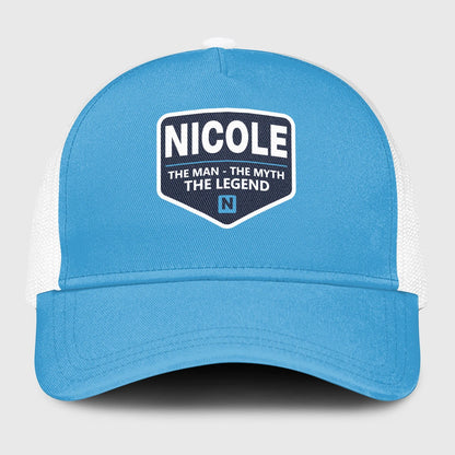 The Man The Myth The Legend Light Blue Mesh Cap NICOLE 13K1 C190PF