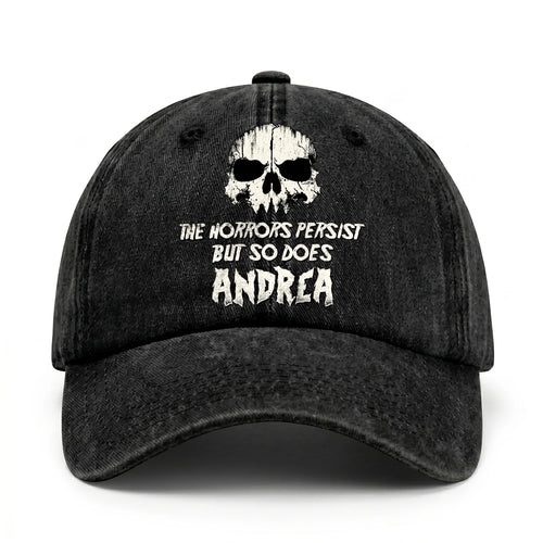 The Horrors Persist But So Does Your Name Cool Skull Washed Cap ANDREA 13K1 C134PF
