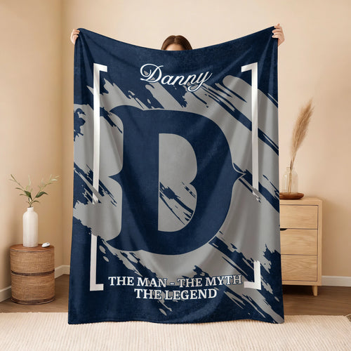 The Man The Myth The Legend Navy Baseball Fleece Blanket DANNY 13K1 BK17