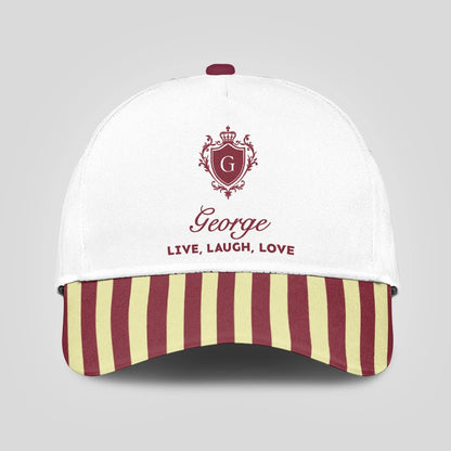 Live Laugh Love Burgundy And Yellow Cap GEORGE 13K1 C120PF