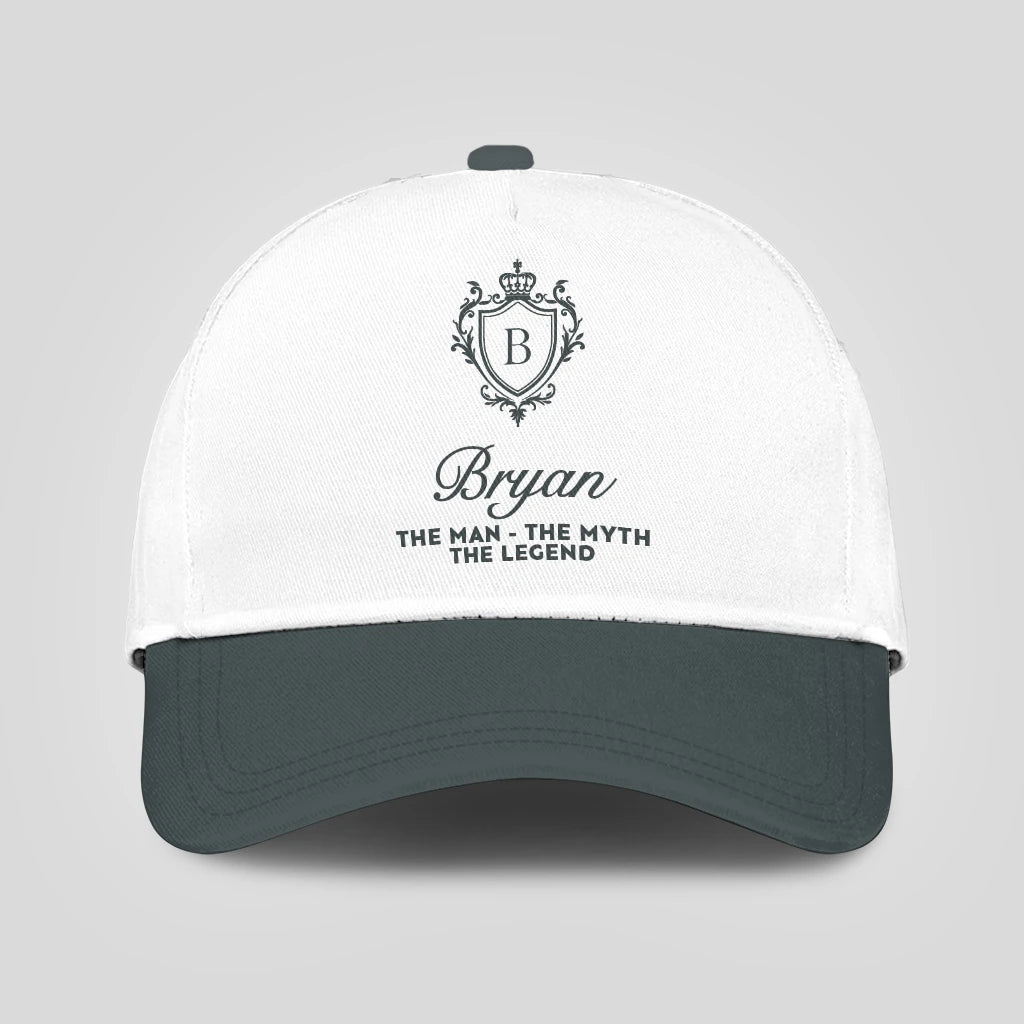 The Man The Myth The Legend Elegant Gray And White Cap BRYAN 13K1 C170PF