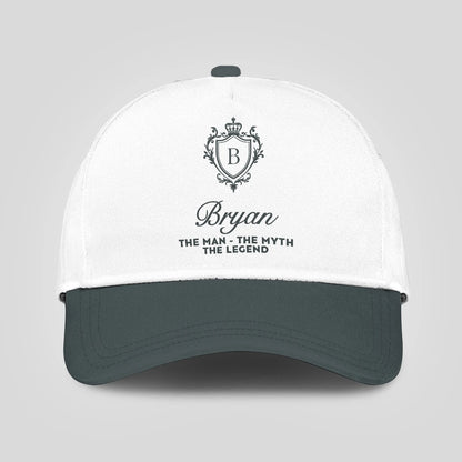 The Man The Myth The Legend Elegant Gray And White Cap BRYAN 13K1 C170PF