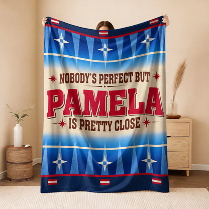 Nobody's Perfect But Your Name Is Close Native American Fleece Blanket PAMELA 13K1 BK57