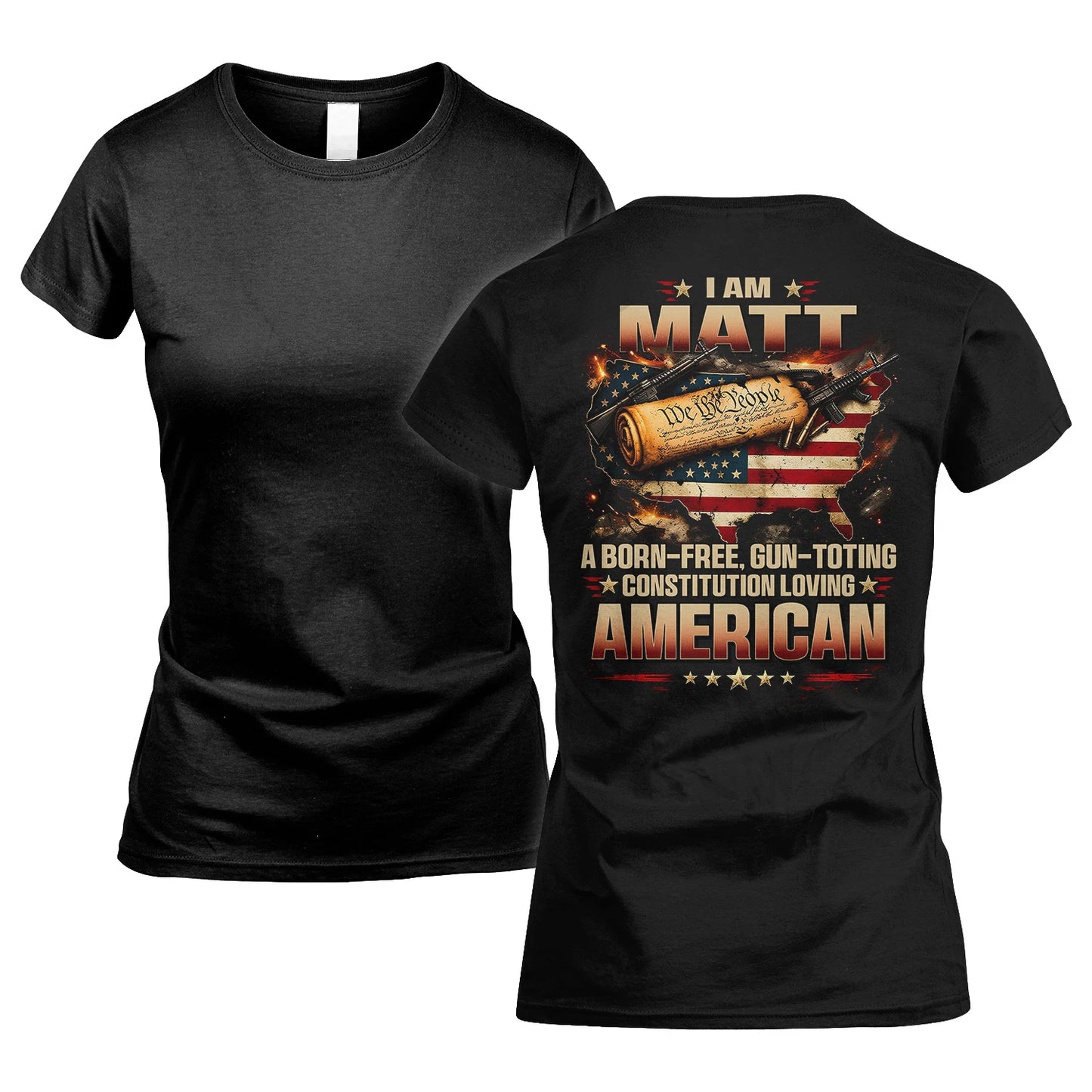 MATT 13K1-525 Personalized " ... A Born-Free, Gun-Toting Constitution Loving American"