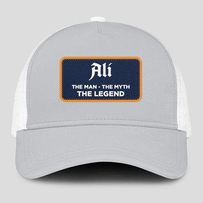 The Man The Myth The Legend Gray Mesh Cap ALI 13K1 C204PF