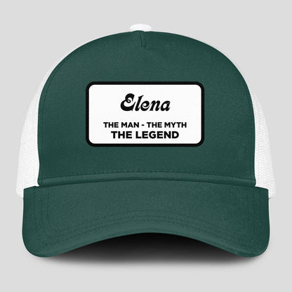 The Man The Myth The Legend Green And White Mesh Cap ELENA 13K1 C198PF