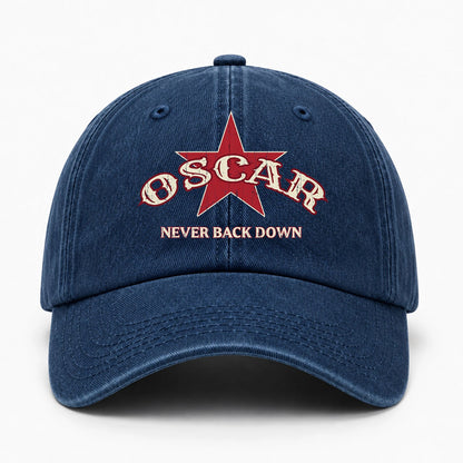 Never Back Down Western Blue Denim Cap OSCAR 13K1 C61PF
