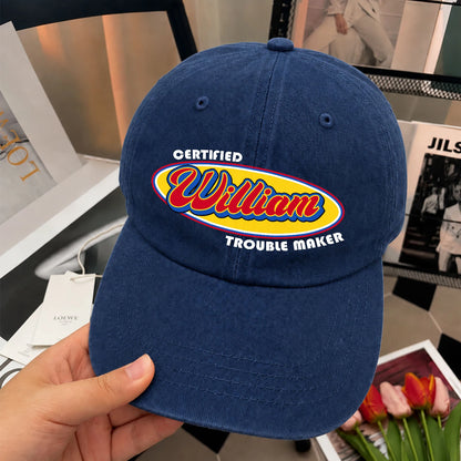 Certified Your Name Trouble Maker Washed Cap WILLIAM 13K1 C73PF