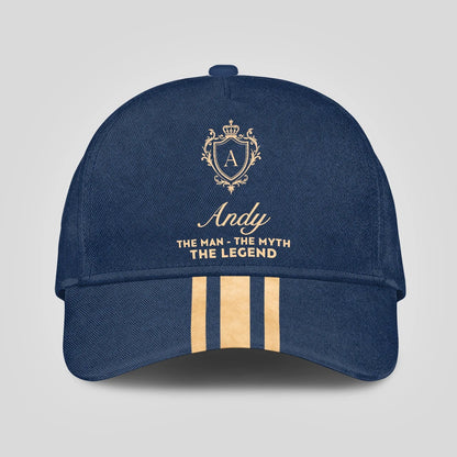 The Man The Myth The Legend Golden Stripes Royal Blue Cap ANDY 13K1 C137PF