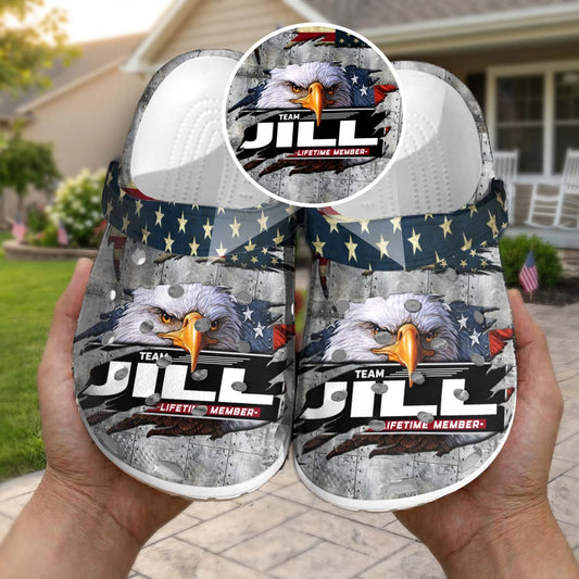 JILL 13K1-CR1 Personalized Name Clogs "Team Lifetime Member"