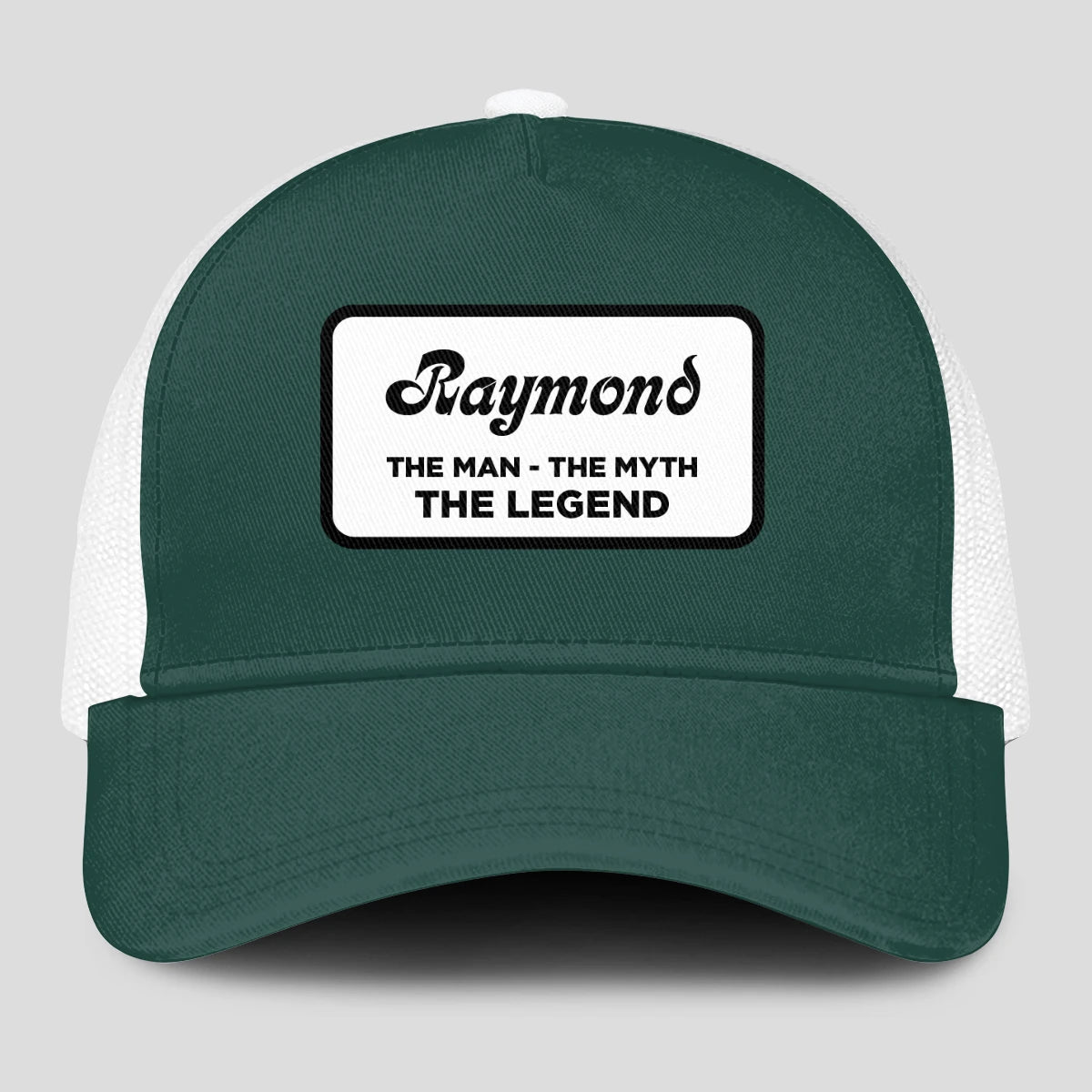 The Man The Myth The Legend Green And White Mesh Cap RAYMOND 13K1 C198PF