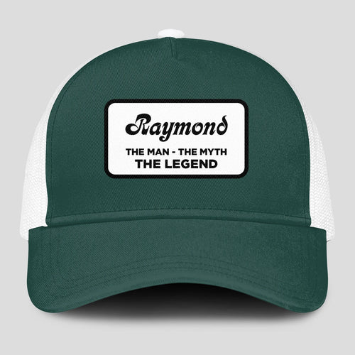 The Man The Myth The Legend Green And White Mesh Cap RAYMOND 13K1 C198PF