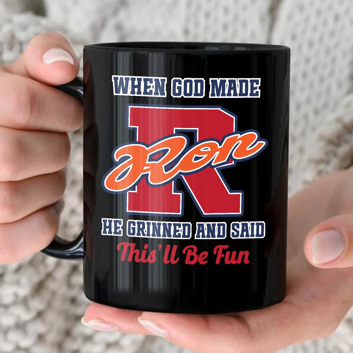 When God Made Your Name Personalized Baseball Mug RON 13K1 MG07