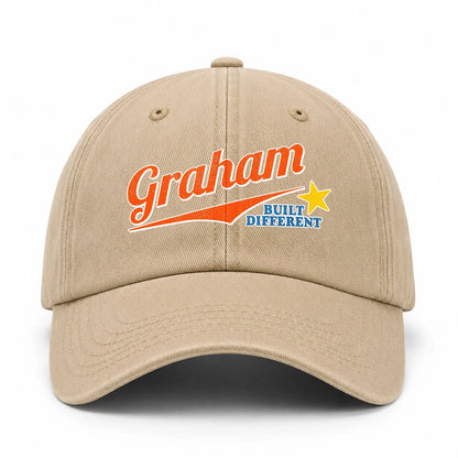 Your Name Built Different Logo Washed Cap GRAHAM 13K1 C56PF