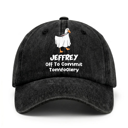 Off To Commit Tomfoolery Funny Goose Washed Cap JEFFREY 13K1 C131PF