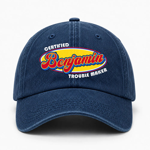 Certified Your Name Trouble Maker Washed Cap BENJAMIN 13K1 C73PF