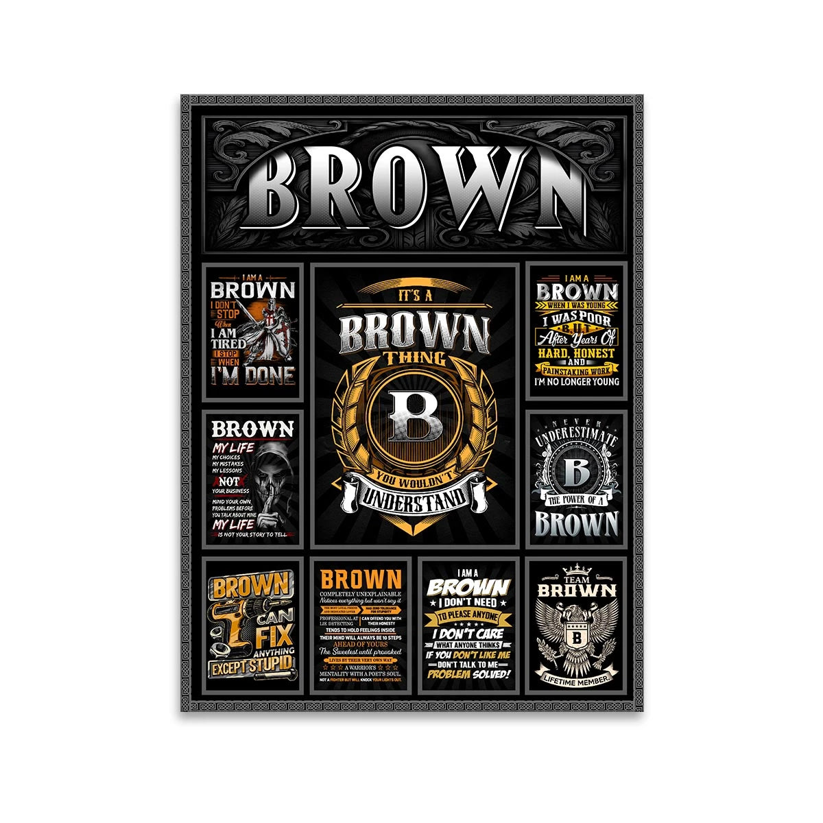 BROWN Personalized Sponge Floor Mat – Custom Printed Home Decor 13K1-AR2